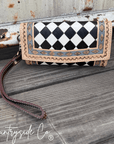 Zadie Checkered Tooled Leather Wallet