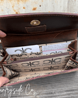 Zadie Checkered Tooled Leather Wallet