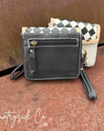 Cassie Checkered Wallet Wristlet