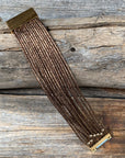 Gold Band and Bead Fashion Bracelet XI123