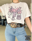 Girly Saddle Tee or Crewneck