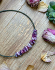 14.5” Lepidolite Necklace – 3mm Sterling Silver Pearls & Saucers