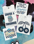 Coffee & Turquoise TEE or CREWNECK