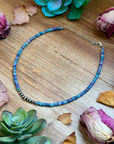 Sterling Silver Pearls choker and Purple Dolomite Heishi