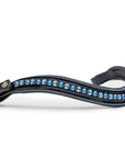 Premium Navy Patent Leather Snaffle Bridle With Removable Flash For Dressage Riding