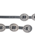 Lane Silver Concho Belt - Jet Black