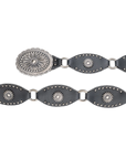 Lane Silver Disc Belt - Jet Black