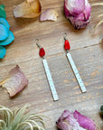 Dyed Coral Earrings – Silver Plated Hook & Dangle