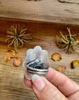 Adjustable Ring – Pink Dahlia Stone – Sterling Silver – Tia Long Navajo Handmade