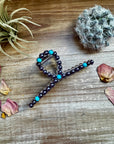 Turquoise and faux pearls Hair Clips - option 2