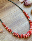 23” Red Spiny Graduated Necklace