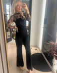 Black Denim Glam Jumpsuit