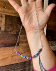 16 inch chain choker and Verascite sea sediment and sterling silver purple