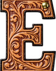Monogrammed Initial Western Leather Look Saddle Longhorn Cowboy Cowgirl Kitchen Dish Towels Made in America