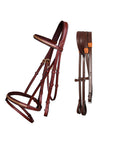 ExionPro Brass Clincher Studded Bridle With Flash and Reins