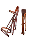 ExionPro Brass Clincher Studded Bridle With Flash and Reins