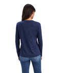REAL Chest Logo LS Tee-Navy Heather