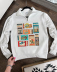 Vintage Western Unisex Quarter Zip Pullover With Subtle Faded Western Inspired Design