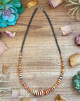 22” Orange & Turquoise Graduated Necklace
