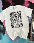 Zebra Skelly Hand TEE or CREWNECK