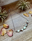15-Inch Lemon Turquoise & Sterling Saucer Pearl Necklace on Paperclip Chain