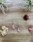 Pink dangle and Sterling Silver Pearls earrings