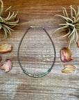 Sterling Silver Pearl Choker with Turquoise & Spiny Oyster Heishi