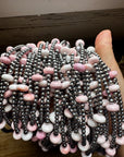 15 Inch Pink Conch Saucer Necklace and Sterling Silver Beads