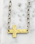 Paper Clip Chain Cross Necklace