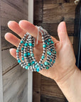 5mm Sterling Silver Pearl & Faceted Turquoise Bracelet