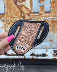 Gambler Tooled Leather Knife Sheath