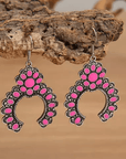 Pink Dangle Silver Squash Blossom Fashion Earrings WA194