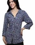 Printed Top W/lace Up Back - HC1054