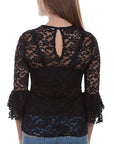 Lace Top W/rose Applique - HC410