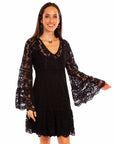 Lace Dress W/flare Sleeves - HC557
