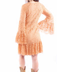 Lace Dress W/flare Sleeves - HC557