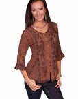 Rayon 3/4 Sleeve Blouse - HC67