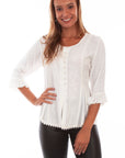 Rayon 3/4 Sleeve Blouse - HC67