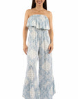Bandana Print Jumpsuit Ruffle Top - HC744