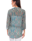 Button Up Print Blouse - HC808