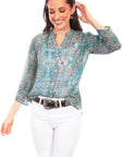Button Up Print Blouse - HC808