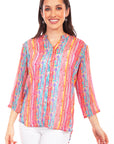 Button Up Print Blouse - HC809