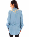 Tencel Blouse W/emb. & Piping - HC847