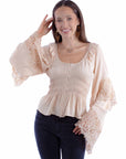 Crochet Bell Sleeve Top - HC860