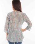 Water Color Print Pullover Blouse - HC889