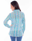 L/s Eyelet Button Up Blouse - HC897