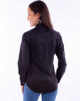 Snap Front Western Style Cotton Shirt With Classic Detailing Durable Everyday Comfort