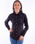 Snap Front Western Style Cotton Shirt With Classic Detailing Durable Everyday Comfort