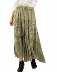 Rose Print Rayon Skirt - HC958