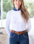 Roxana - Black & Luxe Gray Long Sleeve Riding Shirt